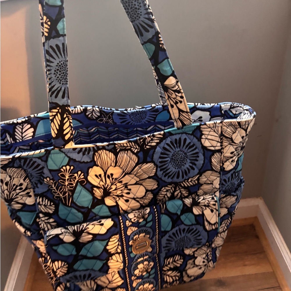 Floral Blue Tote Bag